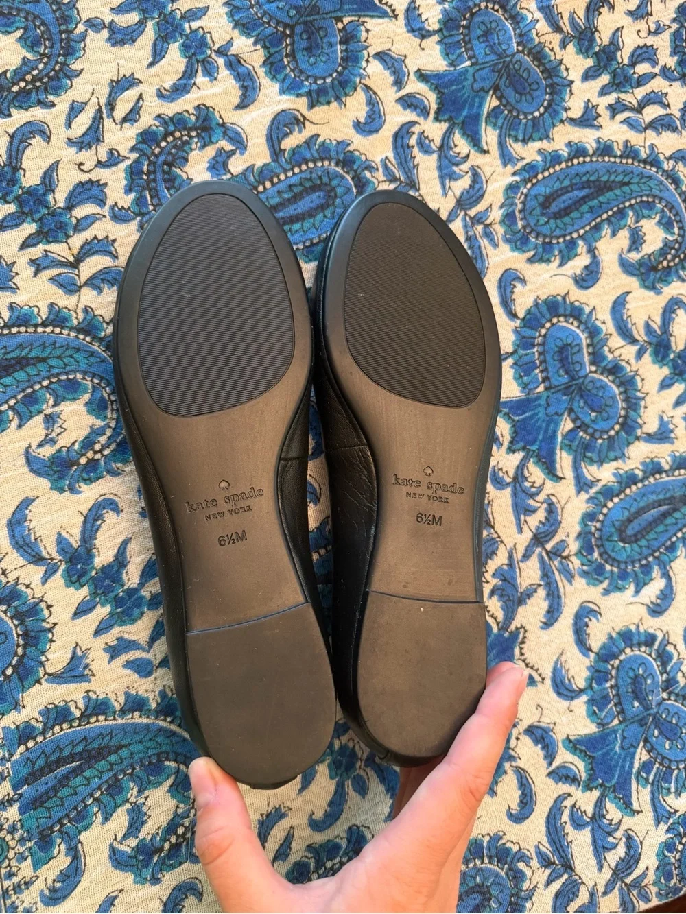 kate spade Black & White Dog Appliqué Ballet Flats